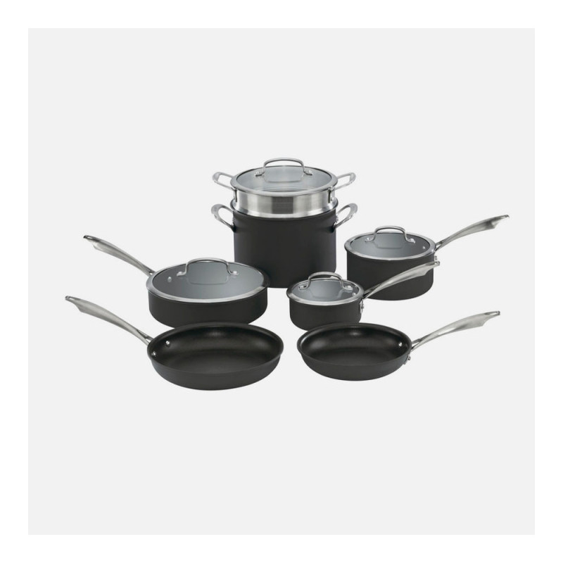 Jogo de Panelas Cuisinart DSA-11 Antiaderente Preto - 11 Peças