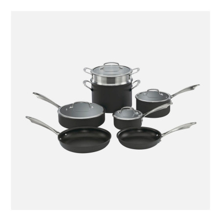 Jogo de Panelas Cuisinart DSA-11 Antiaderente Preto - 11 Peças