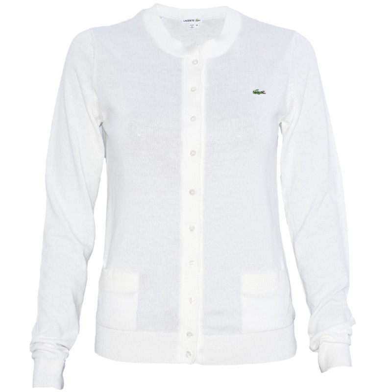 Cardigan Lacoste Feminina AF1069-70V 042  Farine