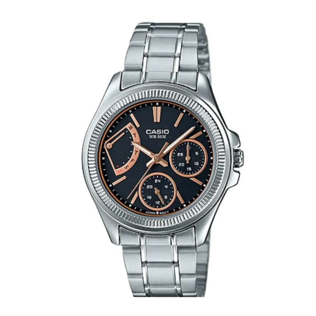 Casio LTP-2089D-1AVDF Watch - Stainless Steel, White Strap