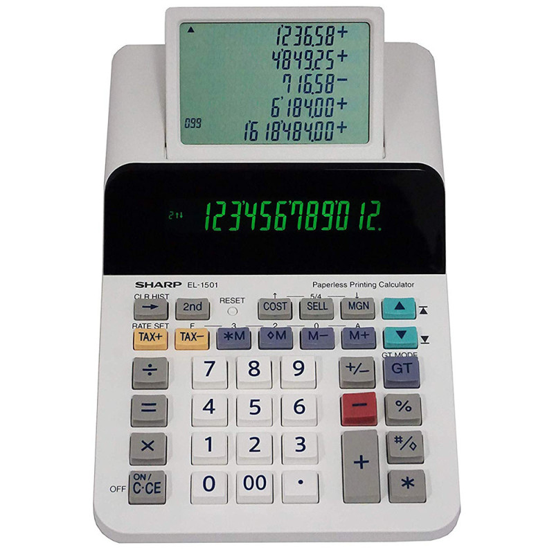 Calculadora Sharp EL-1501 12 Dígitos Display De 5 Linhas - Branco