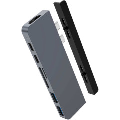 Hub Hyper Hyperdrive Duo 7-IN-2 HUB FOR USB-C Macbook Pro/ Air Space Gray - HD28C-GRAY