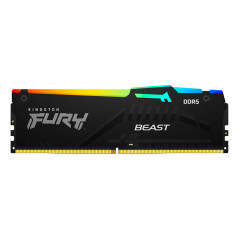 Memória RAM Kingston DDR5 16 GB 5200MHz Black RGB Fury Beast - KF552C40BBA-16