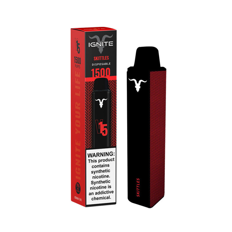 Vape Descartável Ignite V15 1500 Puffs Sweet Fruit Candy (Skittles) - 5% Nicotina 850 mAh