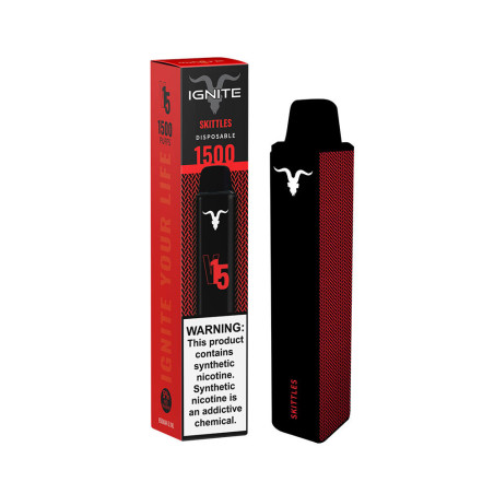 Vape Descartável Ignite V15 1500 Puffs Sweet Fruit Candy (Skittles) - 5% Nicotina 850 mAh