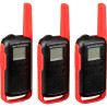 Walkie Talkie Motorola Talkabout T210Tp 3 Peças 22 Canais/32Km Bivolt - Preto/Vermelho