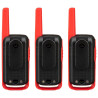 Walkie Talkie Motorola Talkabout T210Tp 3 Peças 22 Canais/32Km Bivolt - Preto/Vermelho