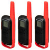 Walkie Talkie Motorola Talkabout T210Tp 3 Peças 22 Canais/32Km Bivolt - Preto/Vermelho