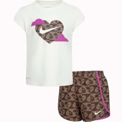 Conjunto Nike Infantil Feminino Sweet Swoosh 6 - Branco/Marrom 36L828-X2O