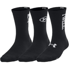 Meias UNDER ARMOUR Masculino Essential Mid Crew M Preto 3 Pares – 1382942-001