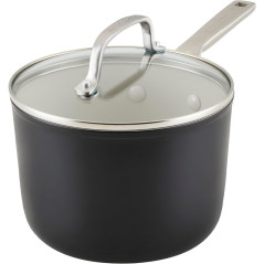 Caçarola KitchenAid 84840 Antiaderente Cerâmica Tampa de Vidro 31CM Preto