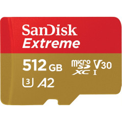 Cartão de Memória SanDisk Micro SDXC Extreme 512GB 190MB/s- SDSQXAV-512G-GN6MA