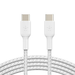 Cabo Belkin BoostCharge USB-C/USB-C 1M Braided Branco - CAB004BT1MWH