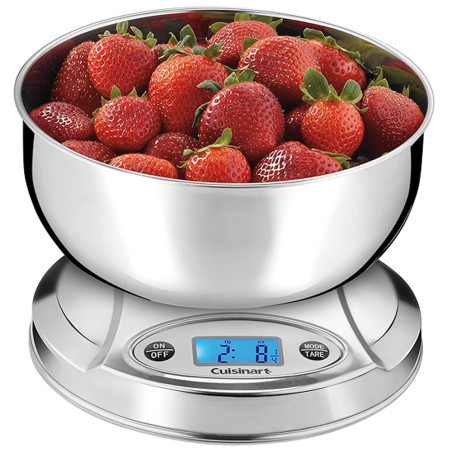 Balança Digital de Cozinha Cuisinart KS-O6BC Alta Precisão Com Tigela 5KG Inox