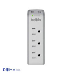 Carregador de Parede Belkin USB SurgePlus 10W Dual-USB+3 Tomadas Proteção Surto 110V Branco - BST300BG