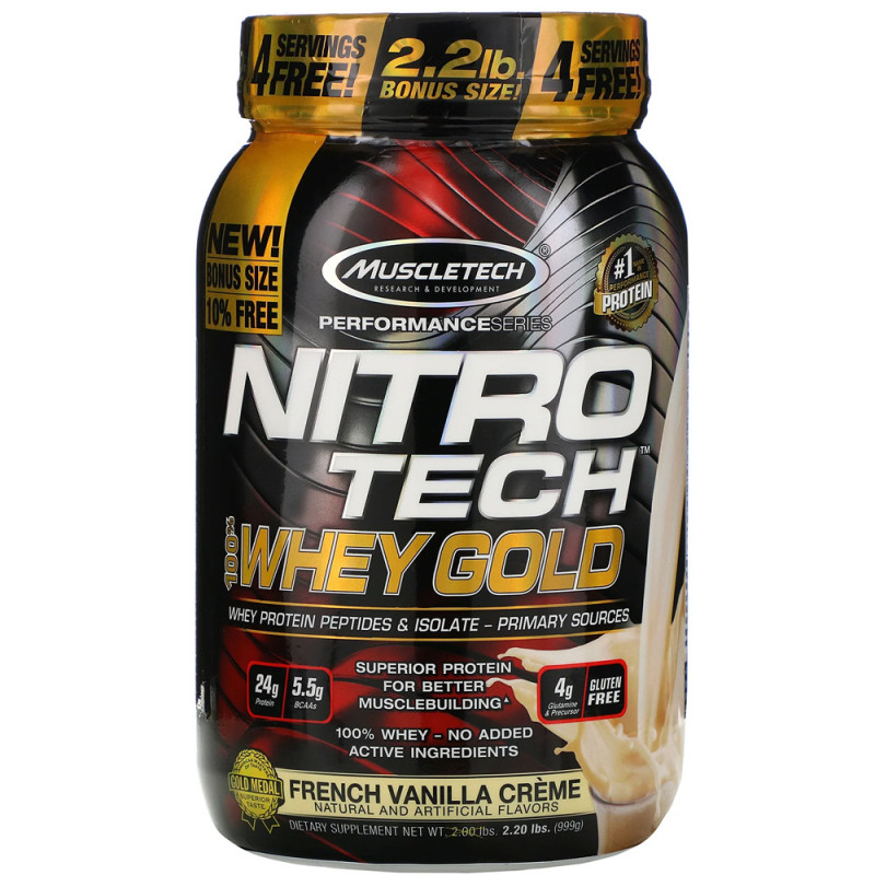 Suplemento Mtech Nitro Tech Whey Gold Freinch Vanilla 2.20LBS  631656710472